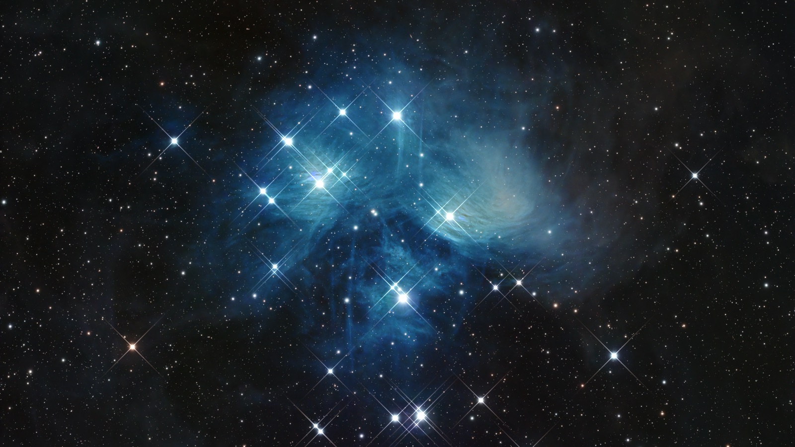 AstroSpike demo showing stars rendered with diffraction spikes